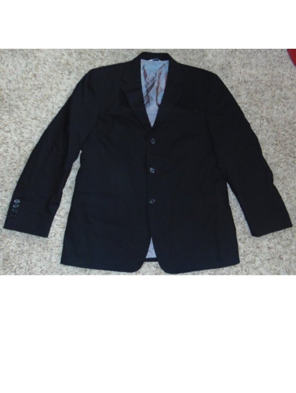 Mens Wilke Rodriguez Wool Suit Jacket 40S Black Single Breasted Lined Pockets